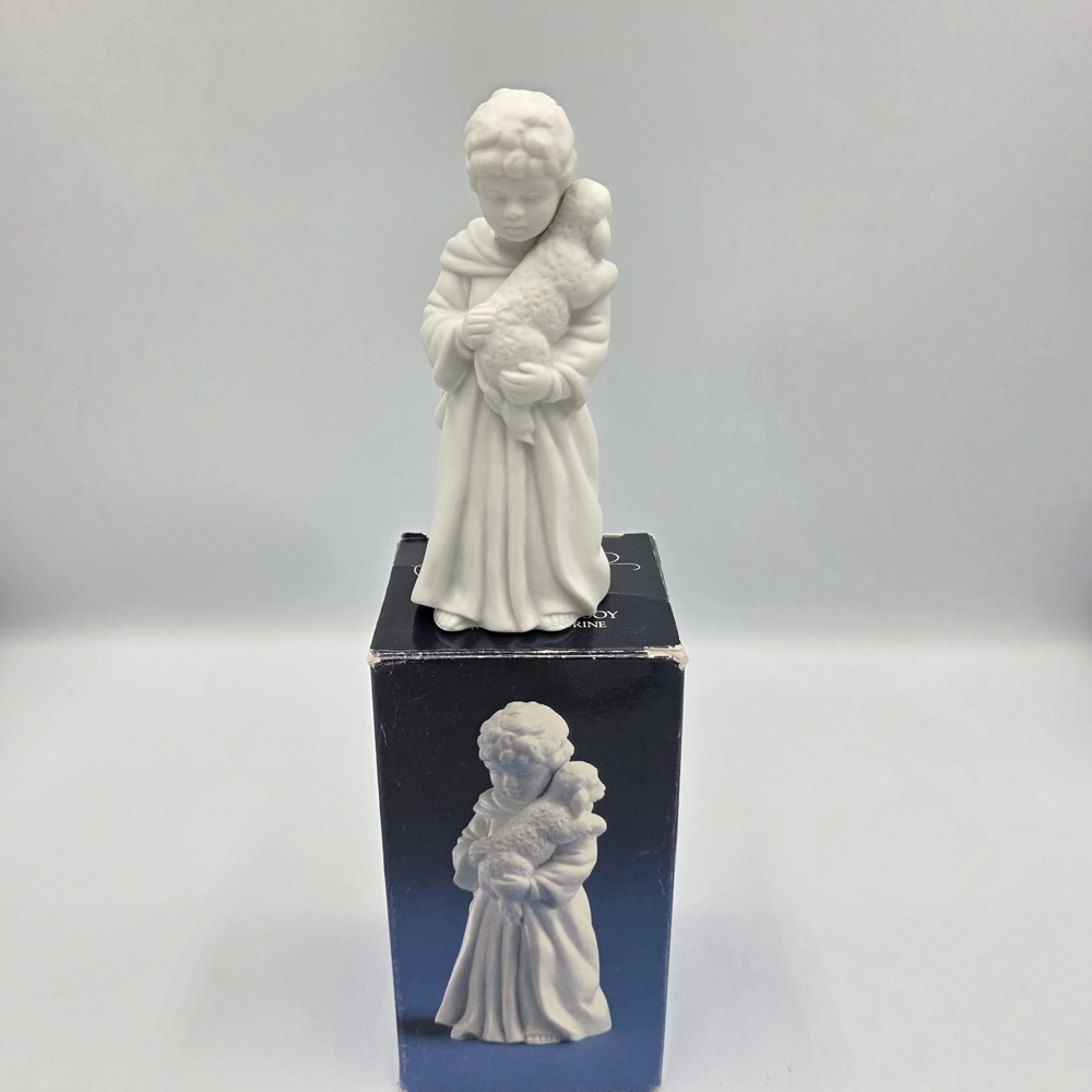 Avon Nativity Collectibles The Shepherd Boy Lamb Porcelain Bisque Figurine 1983